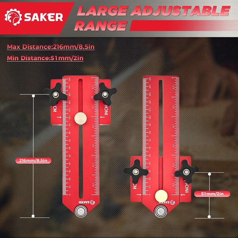 Saker دليل منشار الطاولة لقطع الشرائط الضيقة، لصنع قطع ضيقة متكررة، مناسب لفتحات 3/4" × 3/8"، لمنشار الطاولة ومنشار الشريط وطاولة التوجيه (2 قطعة) - Image 3